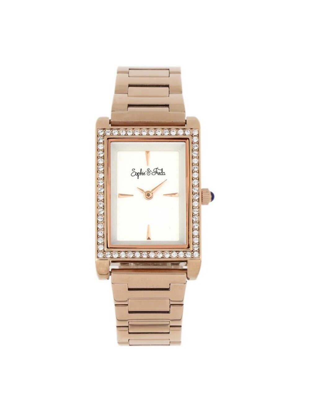 NWT Sophie And Freda Wilmington Quartz Crystal Silver Dial Ladies Watch